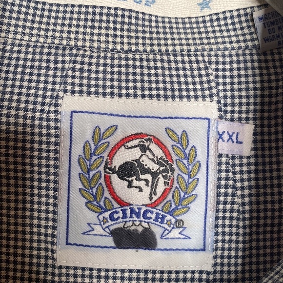 Cinch Men's Red & Blue Check Print Western Button Down Shirt Casual size XXL - Picture 7 of 9